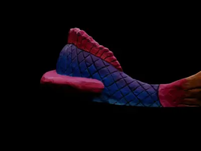 Painted Concrete fish seat Free 3D model