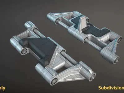M2 Bradley and M270 MLRS Tracks Early Low-poly 3D model