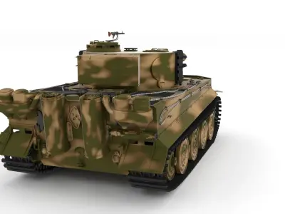 Panzer Tiger Tank Late 1944 v2 with interior 3D model