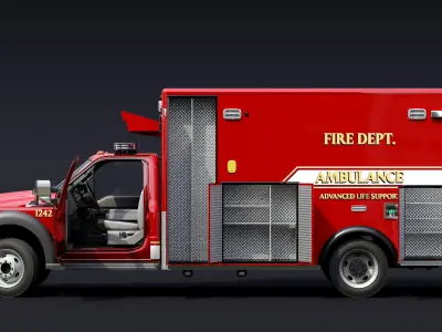 Ambulance EMS Low-poly 3D model
