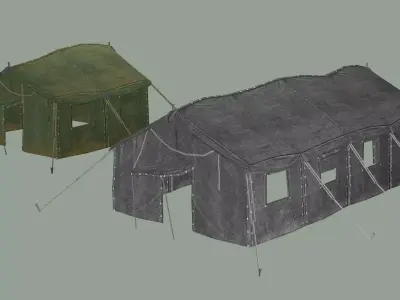 Military Camp Tent Low-Poly 3D Model Low-poly 3D model