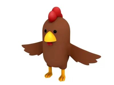 Brown Chicken Character 3D model