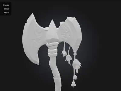 Battle Axe Game Ready 3D Weapon Model Low-poly 3D model