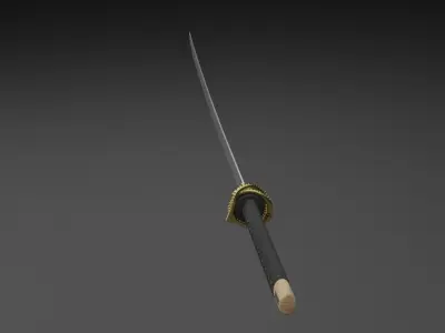 Katana Sword Low-poly 3D model 2
