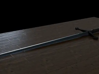 Claymore Sword Free low-poly 3D model purchase