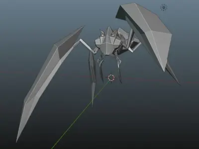 spiderling spaceship Low-poly 3D model