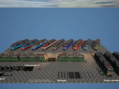 Soviet Electric Locomotive for UE4 Low-poly 3D model