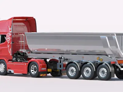 Euro Truck with Aluminium Dumper 3D model