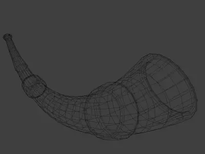 Viking War Horn - Game Ready 3D Model  Low-poly 3D model