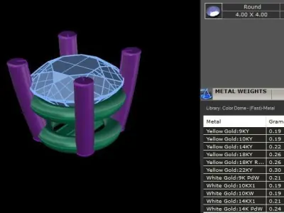 4-Prong Solitaire Earring 4MM 3D print model