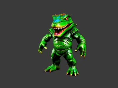 Crocodile Man Low-poly 3D model