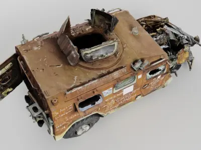 Tigr or Tiger infantry mobility vehicle destroyed in Ukraine 3D model