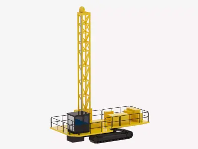 Drill Rig Mining D6290 Simplified Low-poly 3D model
