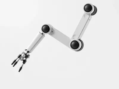 Futuristic Robotic Arm Model Pack with Articulated Joints Low-poly 3D model