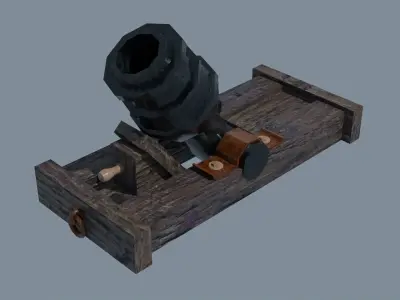 Ship howitzer cannon 64lb - 3D Model - Low-poly 3D model