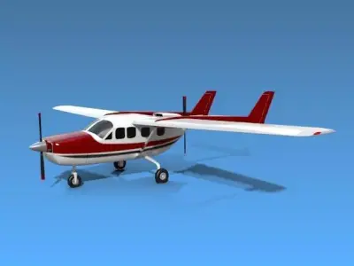 Cessna Skymaster propeller aircraft 3D model