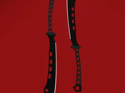 Ultra light modern machete Low-poly 3D model