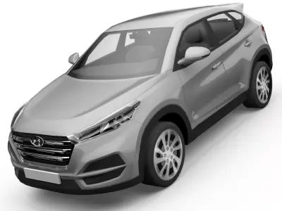 Hyundai Tucson  SUV with interior low poly Low-poly 3D model