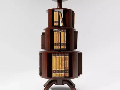 Antique Wooden Book Stand Low-poly 3D model