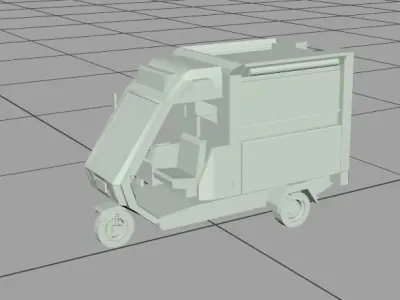 Tuktuk Tricycle Low-poly 3D model
