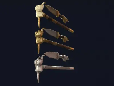 Legionary Rod and Dagger Low-poly 3D model