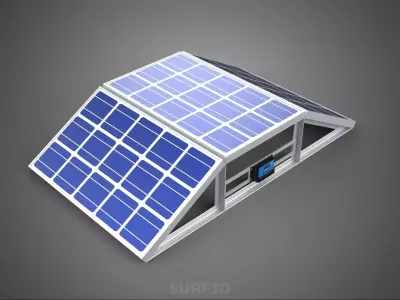 ROOF ARRAY SOLAR CELL PANEL MODULAR CONTROLLER CHARGE REGULATOR 3D model