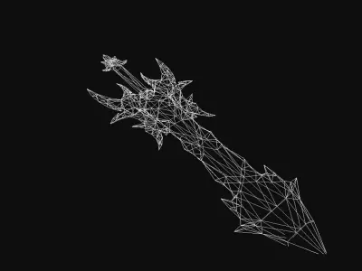 Futuristic Sword Low-poly 3D model 35