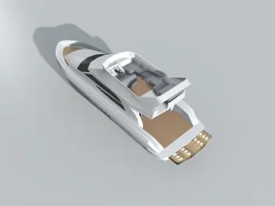 Motor Cruiser Boat 2 LOWEST Low-poly 3D model