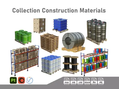 Collection Construction Materials 3D Model Pack