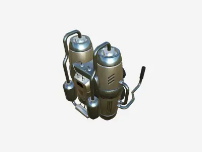 Jetpack A08 Chrome - SciFi Character Design Low-poly 3D model