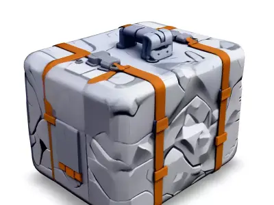 Stylized Damaged Suitcase Game Asset Low-poly 3D model
