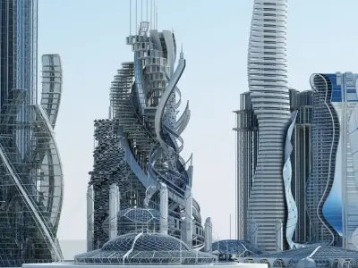 Futuristic Skyscrapers 3D model