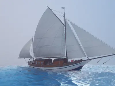 Sailing vessel - Spray - GameReady Low-poly 3D model