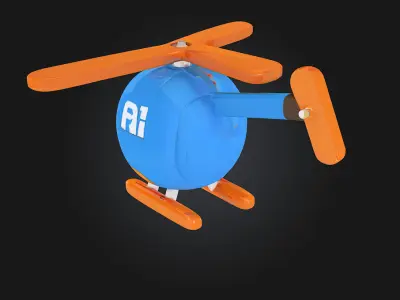 Blue Toy Helicopter 3D print model