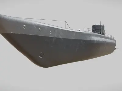 Submarine Low-poly 3D model 8