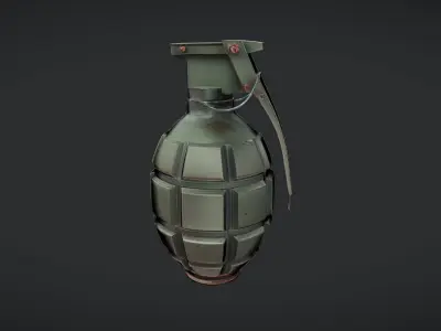 green military hand grenade  3D model