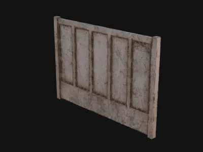 Concrete Fence Low-poly 3D model buy