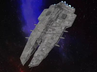 spaceship low poly Low-poly 3D model