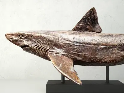 Relief of a Swimming Shark 3D model
