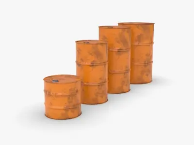 Chemical barrels Low-poly 3D model purchase