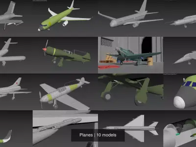 Planes fighter jet 3D Model Collection