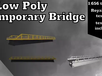 Temporary Bridge Low-poly 3D model