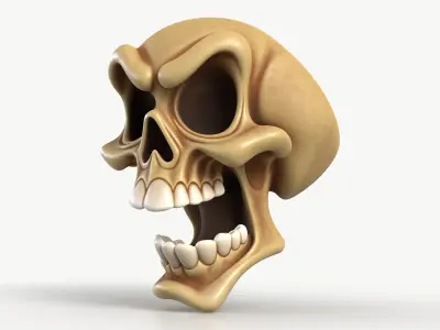 Stylized Cartoon Skull 1 3D model