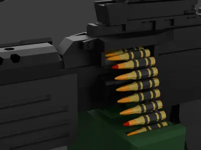 M249 lowpoly  Low-poly 3D model