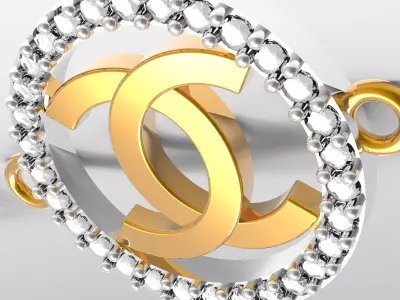 Luxury Monogram Halo Charms 3D model