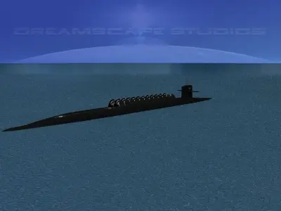 Ohio Class USS Rhode Island SSBN-740 3D model