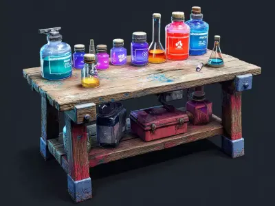 Free Workbench Tables Free low-poly 3D model