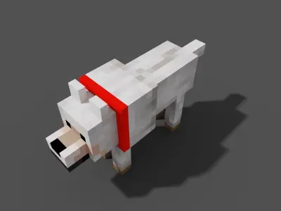 MineCraft dog  3D model Low-poly 3D model