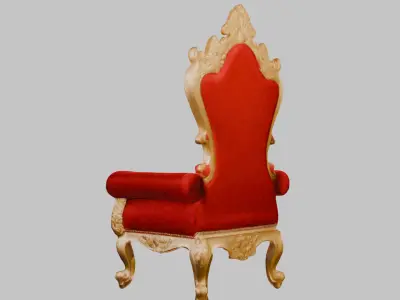Red and Gold Throne 3D Model Low-poly 3D model