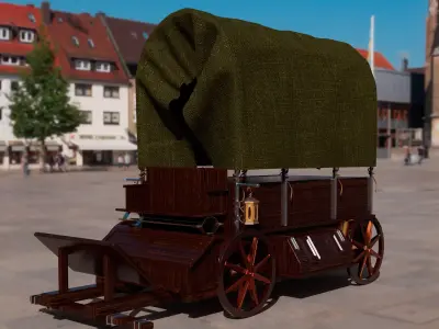 horse cart 3D model purchase